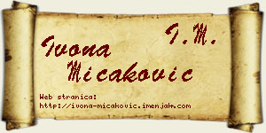 Ivona Micaković vizit kartica